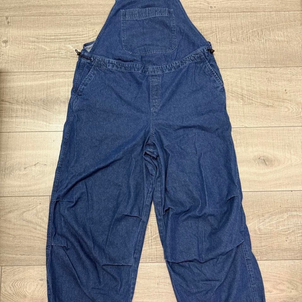 ASOS Dark Blue Denim Oversized Overalls Jumpsuit - Size XS (up to L)